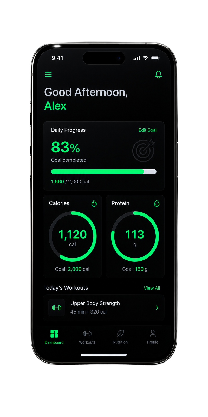 SyncFit app home screen